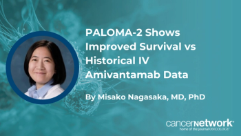Misako Nagasaka, MD, PhD, discusses PALOMA-2’s 70% 3-year survival rate compared with historical MARIPOSA data for intravenous amivantamab.