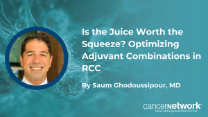 Considering the toxicity burden of dual checkpoint inhibition for adjuvant RCC, Saum Ghodoussipour, MD, posited potential alternatives in the space.