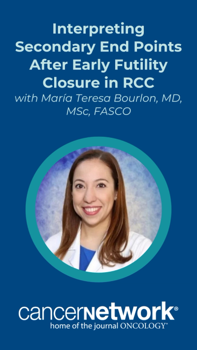 María Teresa Bourlon, MD, MS, FASCO, discussed why secondary overall survival trends cannot be definitively interpreted following the early closure of the phase 2 RADICAL/Alliance A031801 trial.
