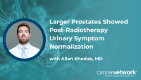 Allen Khodab, MD discussed how patients with larger prostates had reduced IPSS scores that normalized to the same level as those with normal-sized glands.