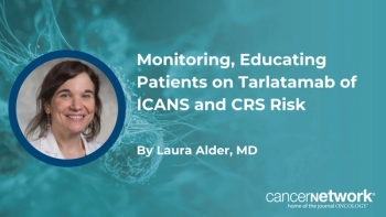 Laura Alder, MD, discussed how her team at Duke monitors and educates patients for immune-related toxicities while receiving tarlatamab for brain metastases.