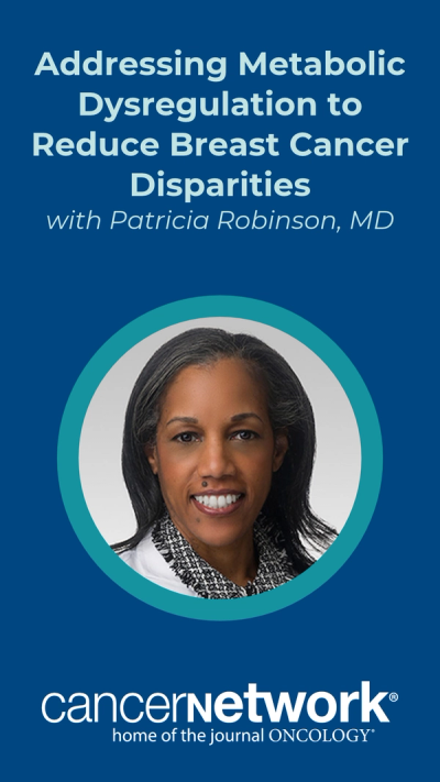 Patricia Robinson, MD, spoke about the impact of metabolic syndrome and metabolic dysregulation on breast cancer outcome disparities.