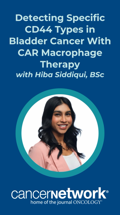 Hiba Siddiqui, BSc, discussed the mechanism by which engineered macrophage-based immunotherapies would target CD44-expressing bladder cancers.