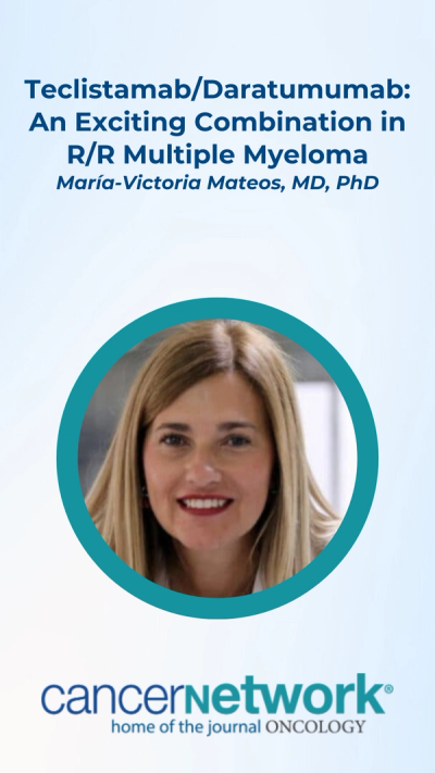Following the FDA approval of teclistamab-cqyv (Tecvayli) plus daratumumab and hyaluronidase-fihj (Darzalex Faspro) for patients with relapsed/refractory multiple myeloma, María-Victoria Mateos, MD, PhD, spoke with CancerNetwork® about how findings from the phase 3 MajesTEC-3 trial (NCT05083169) support the regimen’s clinical utility.