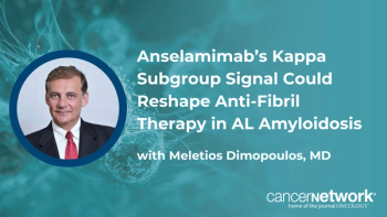 Meletios A. Dimopoulos, MD, explored how anselamimab’s benefit in kappa light chain amyloidosis fits into the evolving role of anti-fibril therapy.
