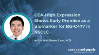 Matthew Lee, MD, discusses how confident he is that CEACAM5 expression will hold up as a biomarker for BG-C477 in NSCLC.