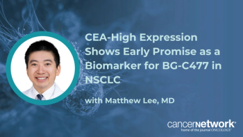 Matthew Lee, MD, discusses how confident he is that CEACAM5 expression will hold up as a biomarker for BG-C477 in NSCLC.