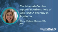 It is a good option to move to BCMA-directed therapy for patients with multiple myeloma after an initial relapse, said María-Victoria Mateos, MD, PhD.
