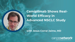 Jesus Corral Jaime, MD, reviews real-world survival and response data for cemiplimab monotherapy from the CEMI-LUNG study.