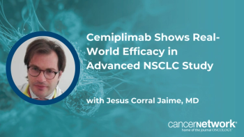 Jesus Corral Jaime, MD, reviews real-world survival and response data for cemiplimab monotherapy from the CEMI-LUNG study.