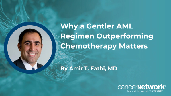 Azacitidine/venetoclax improving EFS over chemotherapy in fit patients with AML is an “important outcome,” according to Amir T. Fathi, MD.