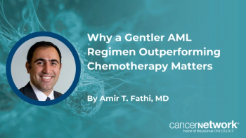 Azacitidine/venetoclax improving EFS over chemotherapy in fit patients with AML is an “important outcome,” according to Amir T. Fathi, MD.