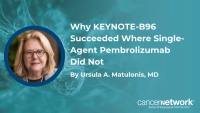 Ursula A. Matulonis, MD, broke down the trial design, backbone regimen, and preclinical rationale that she believes made KEYNOTE-B96 a positive study.
