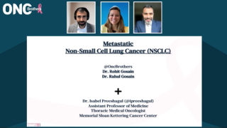 Isabel Preeshagul, DO, MBS, with the Oncology Brothers presenting slides