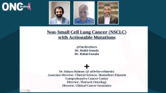 Balazs Halmos, MD, with the Oncology Brothers presenting slides