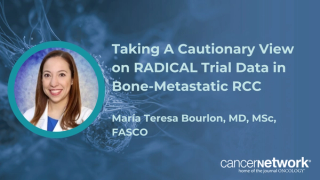 María Teresa Bourlon, MD, MSc, FASCO, discussed why early RADICAL trial closure and adverse effects outweigh secondary survival signals in bone-metastatic RCC.
