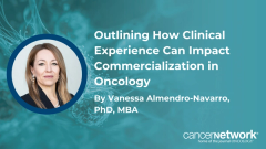 Vanessa Almendro-Navarro, PhD, MBA, outlined her experience as a research fellow and how her clinical work may impact her new role at City of Hope.