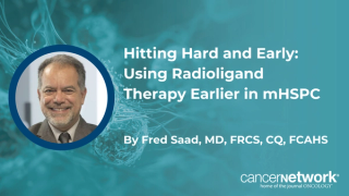 Fred Saad, MD, FRCS, CQ, FCAHS, discussed the clinical benefits of introducing lutetium-177-PSMA-617 earlier to delay progression to mCRPC.
