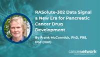 Frank McCormick, PhD, FRS, DSc (Hon), discussed how RASolute-302 data showing daraxonrasib nearly doubled survival reshaped pancreatic cancer drug development.
