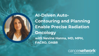 Nevine Hanna, MD, MPH, FACRO, DABR, detailed how AI auto-contouring and adaptive planning improve efficiency and organ-at-risk sparing in radiation therapy.