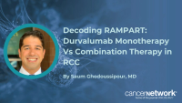 Saum Ghodoussipour, MD, PhD, dissected the contrasting outcomes between adjuvant durvalumab plus tremelimumab compared with durvalumab alone in RCC.