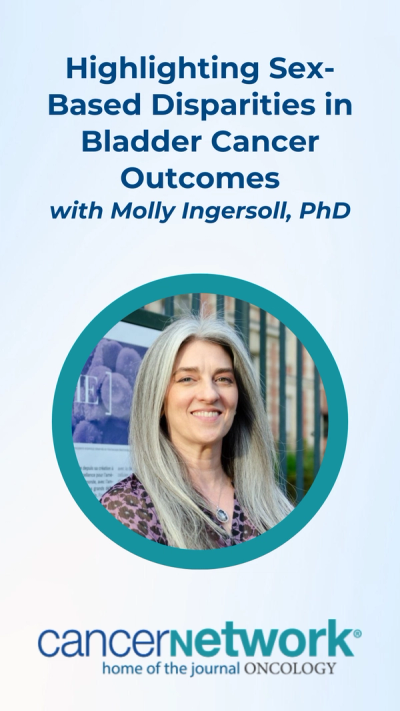 Molly Ingersoll, PhD, discussed the background behind an analysis, which assessed biological differences underlying sex- and gender-based disparities in bladder cancer outcomes.