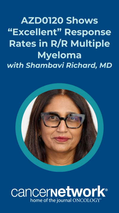 Shambavi Richard, MD, spoke with CancerNetwork® about findings from the phase 1b portion of the DURGA-1 trial (NCT05850234) assessing AZD0120, a novel BCMA/CD19 dual-targeting cellular therapy, among those with relapsed/refractory multiple myeloma. 