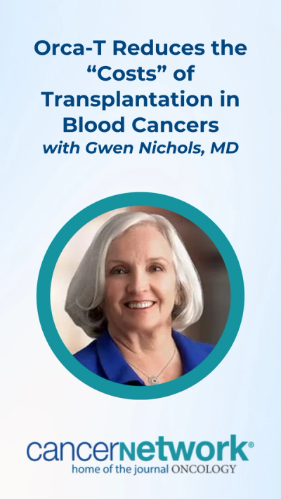Gwen Nichols, MD, spoke with CancerNetwork® about findings from the phase 3 Precision-T trial (NCT04013685) assessing Orca-T vs conventional allogenic hematopoietic stem cell transplantation strategies among patients with acute myeloid leukemia, acute lymphoblastic leukemia, and myelodysplastic syndrome.