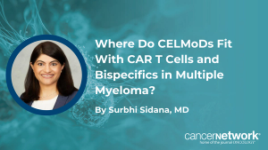 Surbhi Sidana, MD, discusses how CELMoDs like iberdomide could complement CAR T and bispecific antibody therapies.