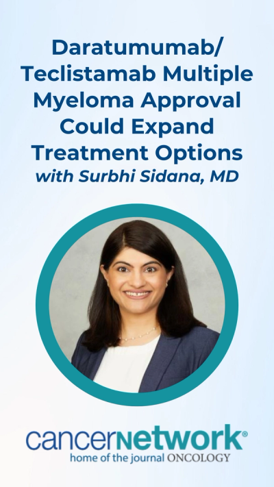 Surbhi Sidana, MD, discussed what implications the approval of teclistamab plus daratumumab among patients with relapsed/refractory multiple myeloma would have on practice for this disease.