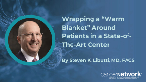 Steven K. Libutti, MD, FACS, discussed the amenities that makes the new Melchiorre Cancer Center a warm and welcoming facility for patients.