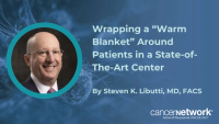 Steven K. Libutti, MD, FACS, discussed the amenities that makes the new Melchiorre Cancer Center a warm and welcoming facility for patients.