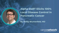 Philip Blumenfeld, MD, reviewed efficacy signals from a pooled analysis of Alpha DaRT in pancreatic cancer.