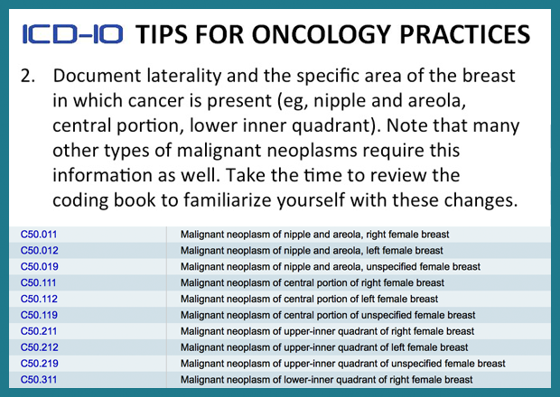 Top Ten ICD-10 Tips for Oncology Practices