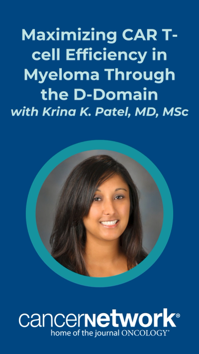 Krina K. Patel, MD, MSc, discussed the efficiency of the mechanism of action for anito-cel, which uses a smaller protein to increase the frequency of CAR transductions in patients undergoing treatment for relapsed/refractory multiple myeloma.