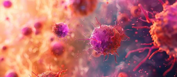 Rheumatoid arthritis RA in an autoimmune disease faultry activated b cells emitting antibodies which attack the joints causes inflammation front view 3d illustration. with copy space image | Image Credit © vxnaghiyev - stock.adobe.com