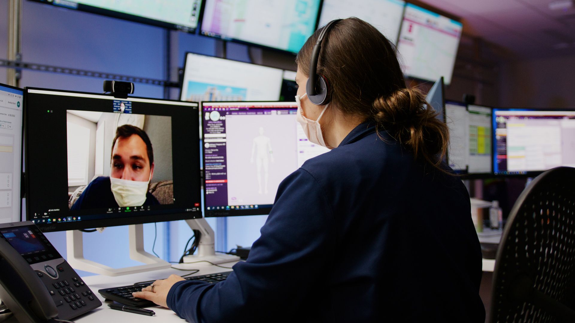 Inside the command center of Saint Luke's Health System's monitoring system for its hospital-at-home program. (Photo: Saint Luke's Health System)