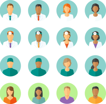 graphic of doctors, patients 