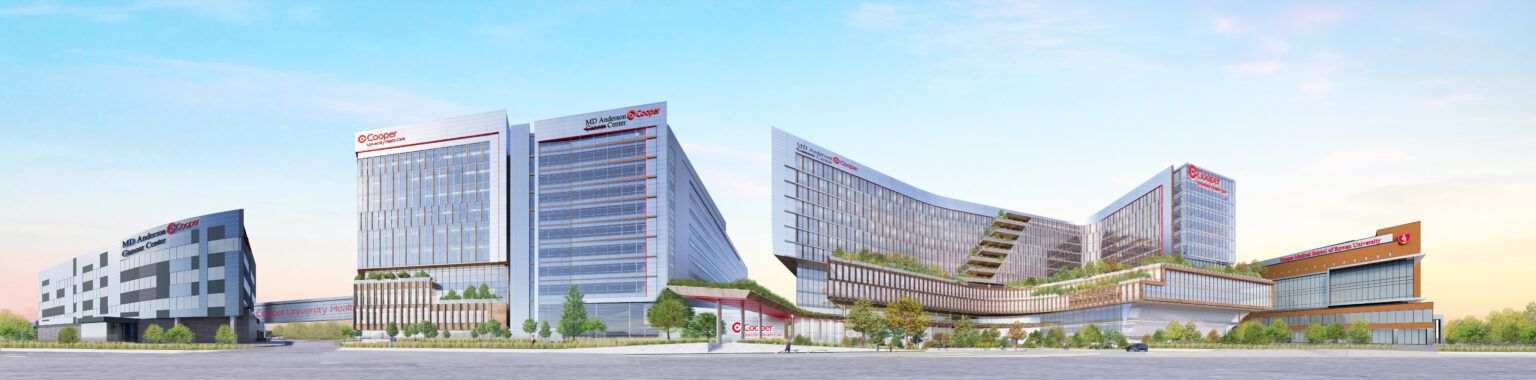 Cooper Health is planning a $2 billion project to transform its campus in Camden, N.J. The project calls for building three new towers. (Image from Cooper Health)