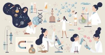 Woman in science set or female scientist in laboratory tiny person collection | Image Credit: © VectorMine - stock.adobe.com.