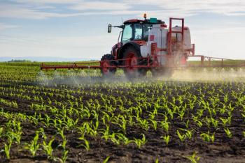 Tractor spraying young corn with pesticides | Image Credit: © marritch - stock.adobe.com