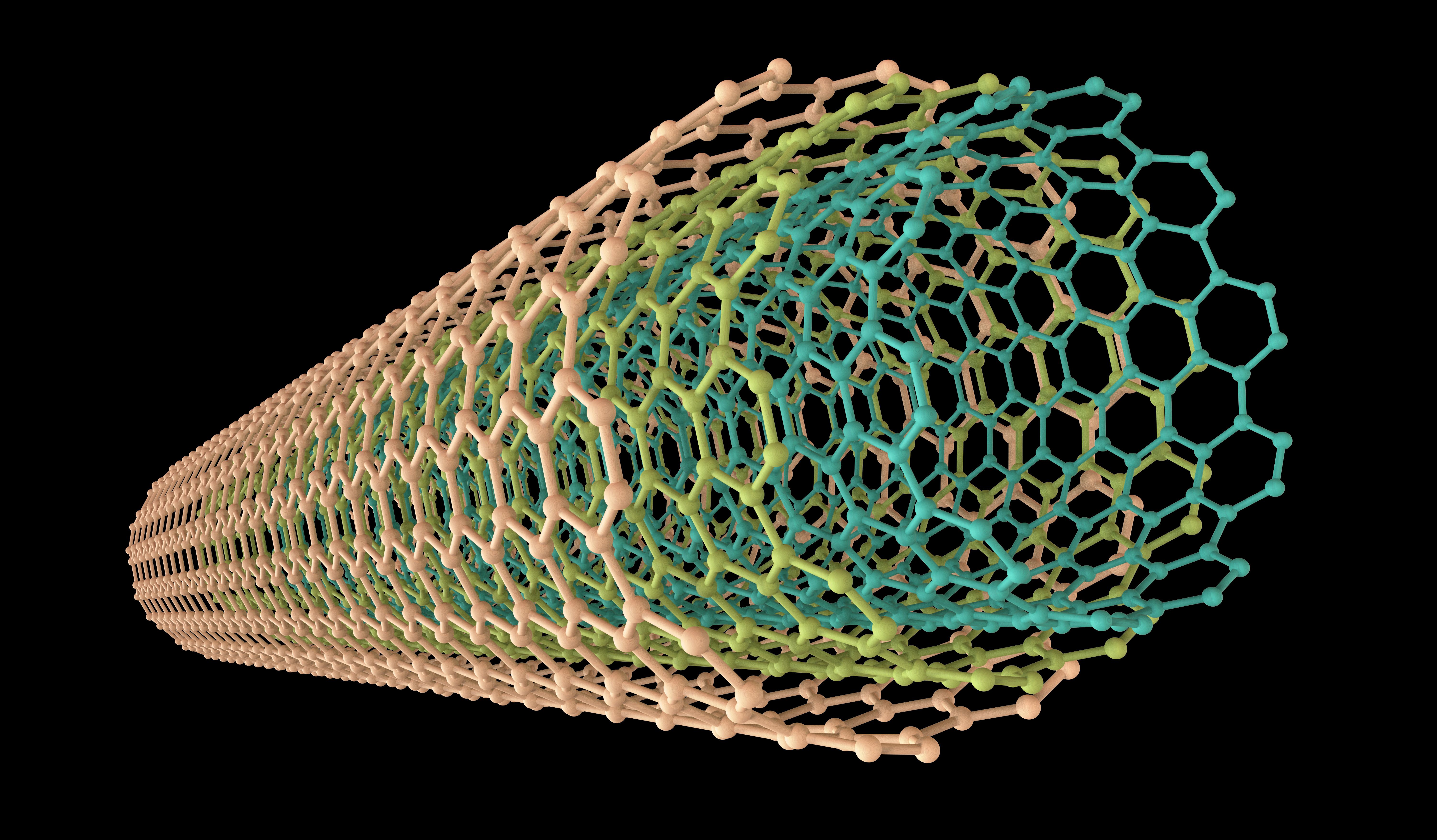 Carbon nanotube, 3D illustration