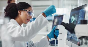 Glass vial, pipette and woman scientist in laboratory for medical study, research or experiment. Test tube, dropper and professional female person with chemical liquid for pharmaceutical innovation. | Image Credit: © HockleyMedia24/peopleimages.com - stock.adobe.com