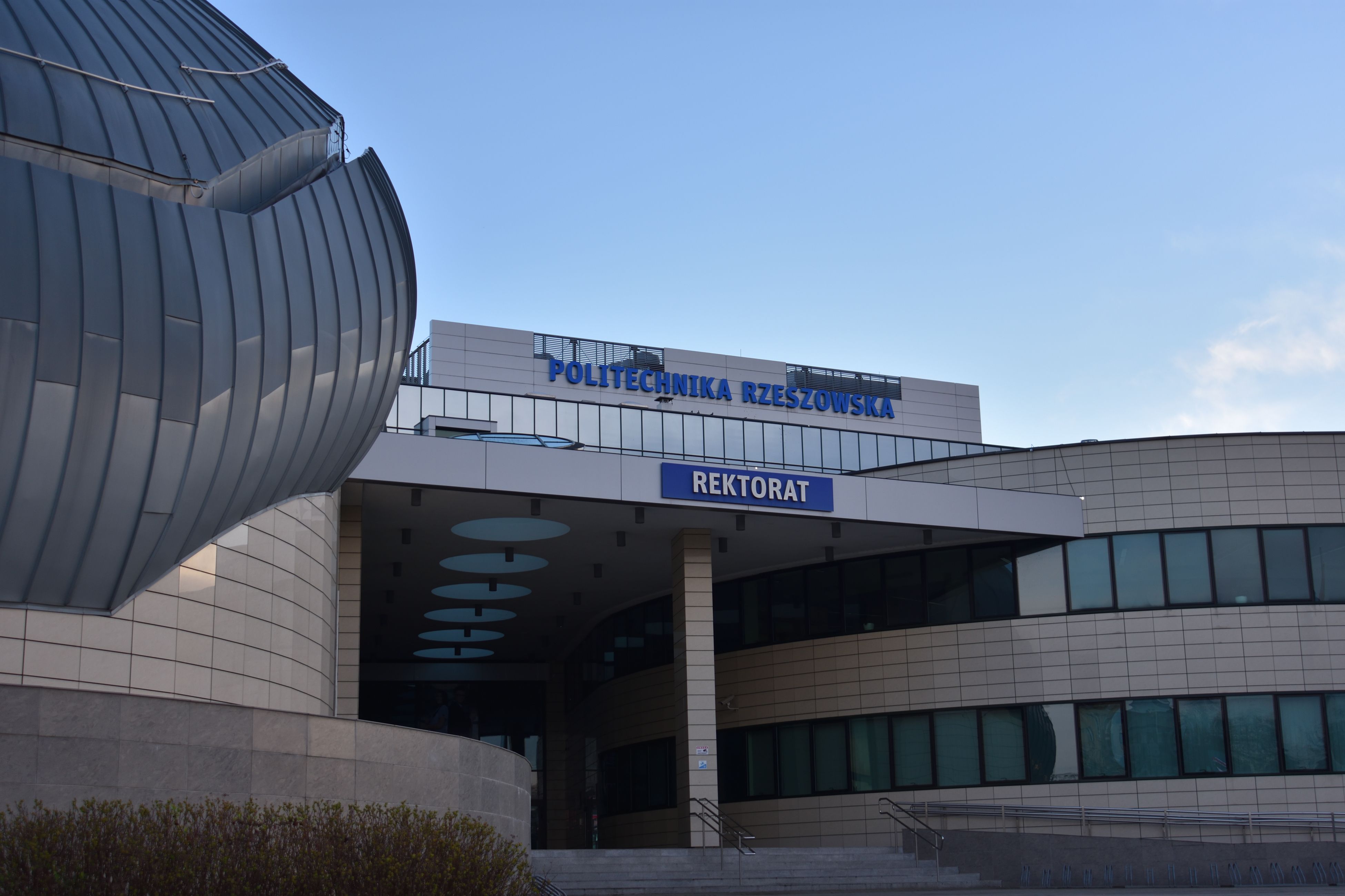 Rzeszow University of Technology (Politechnika Rzeszowska), facade of the building at evening time. RZESZOW, POLAND - APRIL 15, 2023 | Image Credit: © OleksKao - stock.adobe.com