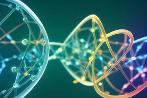 connection concept of fluorescence molecules and DNA is used in medicine and business.