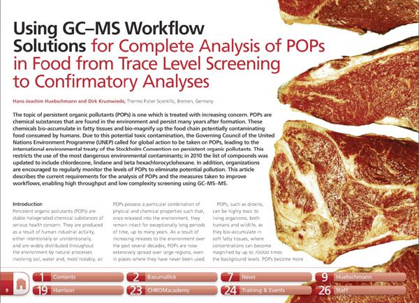 Using GC-MS Workflow Solutions for Complete Analysis of POPs in Food ...