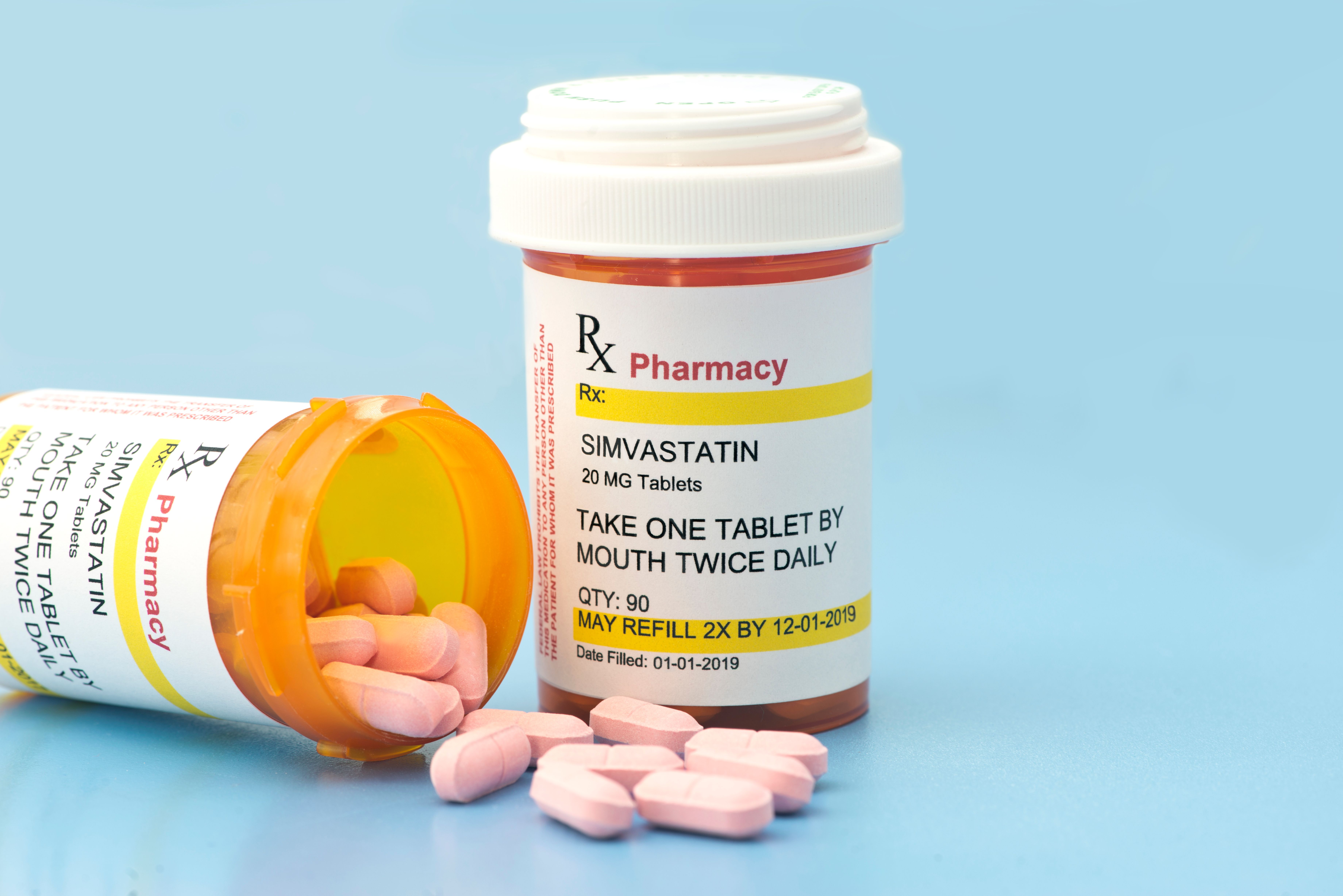 Simvastatin Prescription Bottles | Image Credit: © Sherry Young - stock.adobe.com