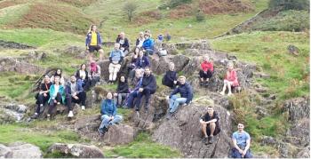 Attendees and trainers at the Grass Roots 6 event in 2023 on one of the walks to Low Sweden Bridge in Ambleside © Image courtesy of Paul Ferguson