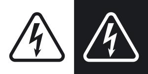 Vector high voltage sign. Two-tone version on black and white background