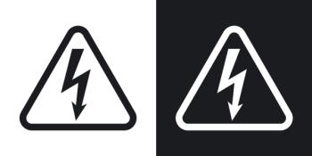 Vector high voltage sign. Two-tone version on black and white background